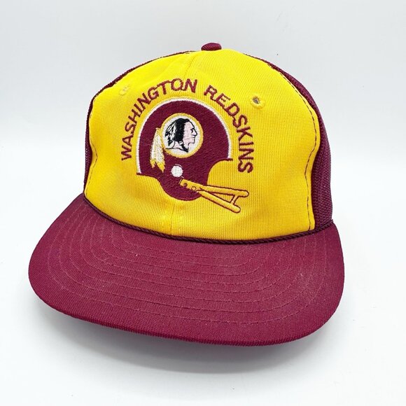 Vintage 1980’s Washington Redskins Mesh Back Trucker Cap Snapback Hat OSFM - Picture 1 of 9